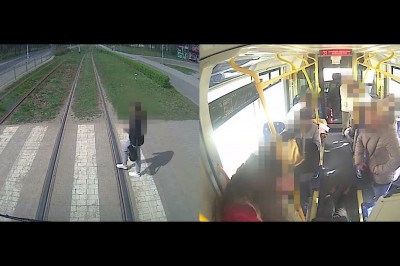 Tramwaj kontra pieszy i nowe przepisy, czyli szokujące nagranie z Wrocławia
