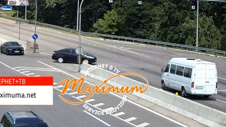 Szybka karma dla cwaniaka omijającego korek. Nagranie z monitoringu 