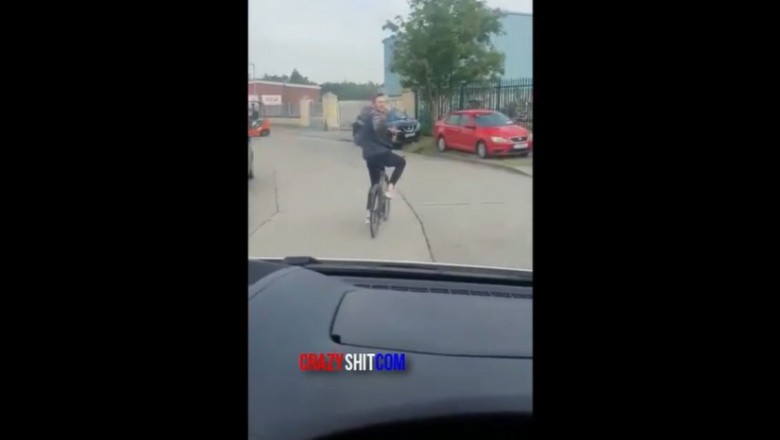 Szybki koniec cwaniakowania rowerzysty, który utrudniał ruch