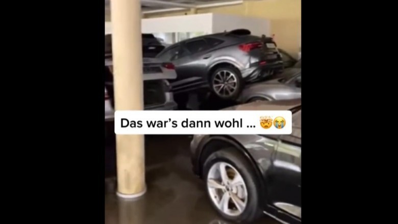 Niemiecki salon samochodowy Audi po całkowitym zalaniu