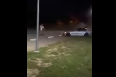 Kierowca BMW próbował rozjechać ludzi. Nagranie z Radymna