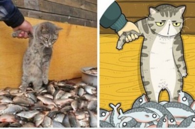 20 najzabawniejszych sławnych zdjęć kotów przerobionych na kreskówki 