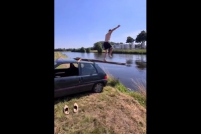 Chciał się popisać skokiem do wody przed kumplami. Nie poszło zgodnie z planem