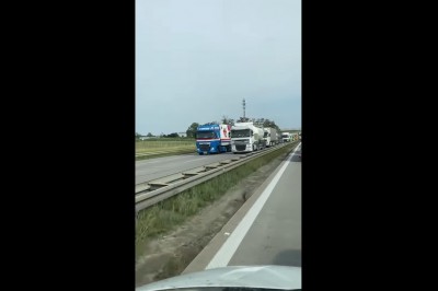 Dwóch szeryfów w TIRach zrobiło korek na autostradzie A4