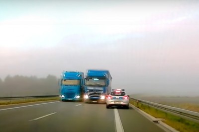 Na czołówkę z policją. Kierowca TIRa mocno przesadził 