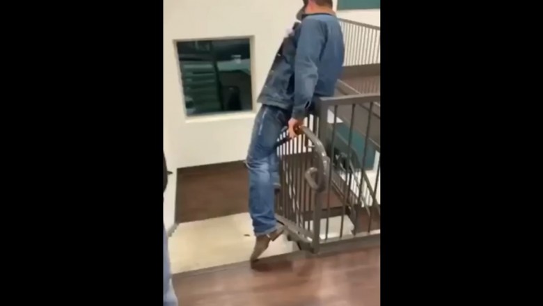 Szybko pożałował swojego popisu na poręczy schodów