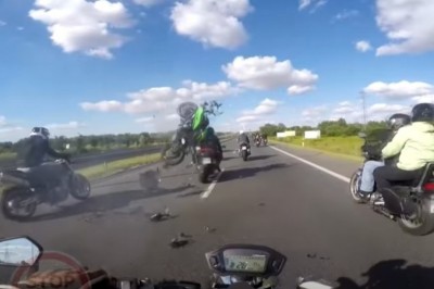 Chciał zrobić popis na motocyklu. Wyszło bardzo efektownie