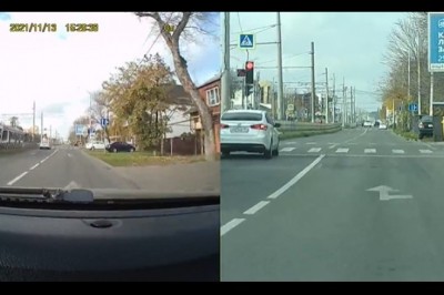 Ten kierowca dosłownie przeleciał przez skrzyżowanie