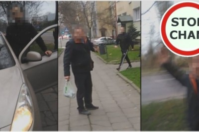 Jazda po chodniku zakończona awanturą - nagranie z Łodzi 