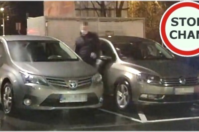 Specjalnie porysował bok Toyoty i odjechał? Nagranie z Pruszkowa 