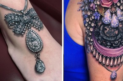 Tworzy tatuaże wyglądające jak założona biżuteria i kamienie szlachetne 