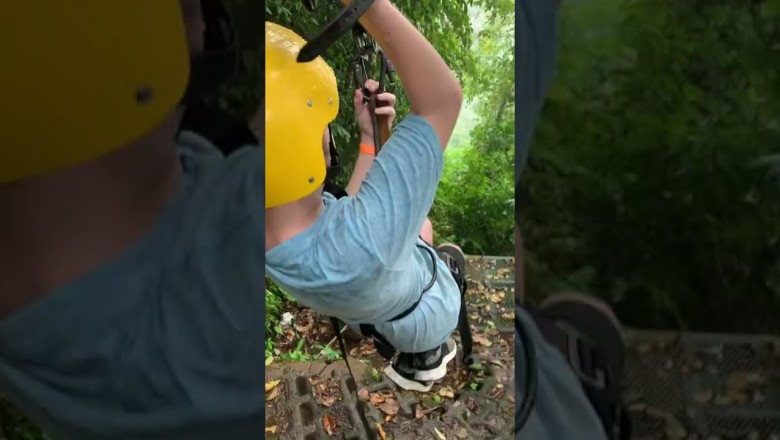Kiedy z synem jedziecie tyrolką, ale w połowie drogi coś Was zatrzymuje