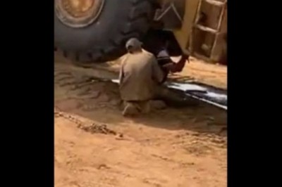 BHP, a co to takiego? Chciał naprawiać układ hydrauliczny siedząc pod ładowarką 