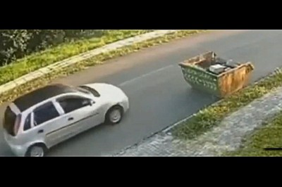 Kiedy postawisz na drodze kontener na gruz i nikt go nie widzi 