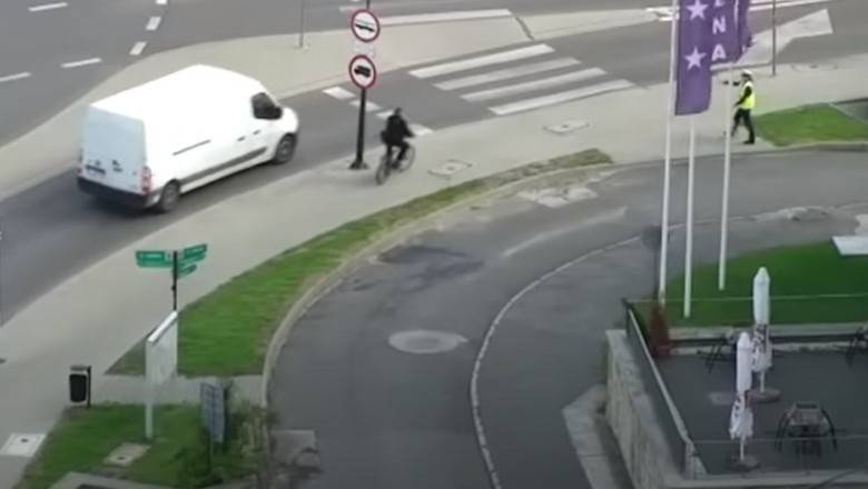 Policyjny dron wyłapywał rowerzystów łamiących przepisy