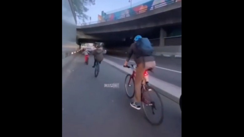 Rowerzystę szybko dopadła karma za rozpychanie się na ścieżce