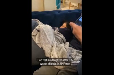 Budzenie córki po 2 miesięcznym szkoleniu w siłach powietrznych