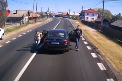 Hamował przed ciężarówką i stracił za to prawo jazdy