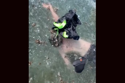 Gość chciał sprawdzić jak to jest zgubić się pod lodem