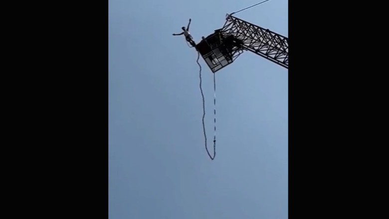 Lina zerwała się podczas skoku na bungee. Miał sporo szczęścia