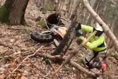 Dwóch motocyklistów wjechało na teren niedźwiedzia