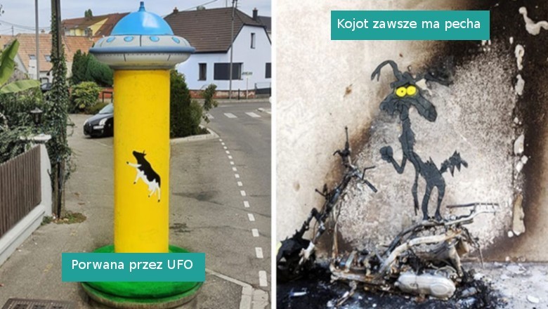 17 nietypowych graffiti na ulicach Paryża wykonanych przez ulicznego artystę