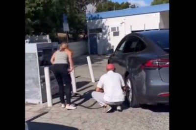 Chcieli napompować opony w Tesli. To ich przerosło