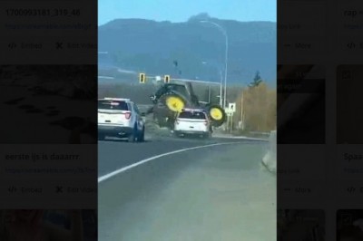 Policyjny pościg za traktorem zakończony dachowaniem