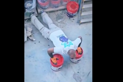 Ziomek na budowie chciał się popisać jaki to z niego kozak