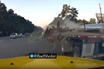 Zajechał drogę cysterną. Wszystko nagrała kamera