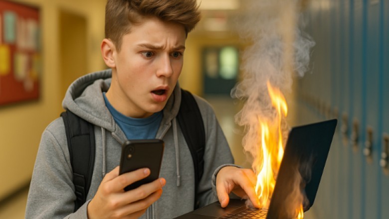 Uczeń podpalił szkolnego laptopa przez TikTokowe wyzwanie. Grozi mu więzienie