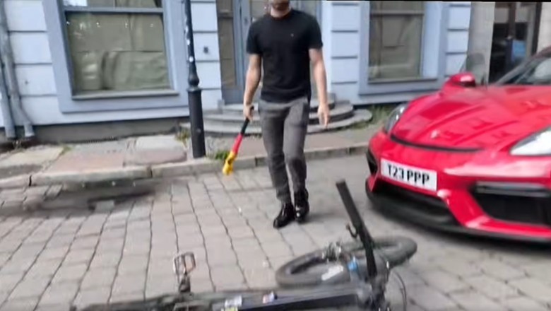 Kierowca Porsche wyskoczył do rowerzysty z pałką i szybko pożałował. Nagranie ze Szczecina