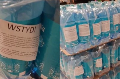 Radny Krakowa pochwalił się jak niszczy butelki Ustronianki w Kauflandzie