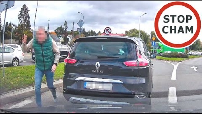 Nagranie awantury na rondzie w Szczecinie. Zwyzywał kobietę i kazał uczyć się jeździć