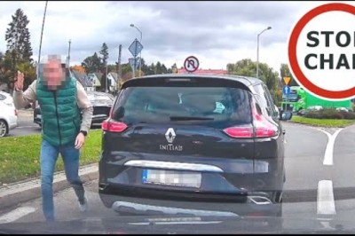 Nagranie awantury na rondzie w Szczecinie. Zwyzywał kobietę i kazał uczyć się jeździć