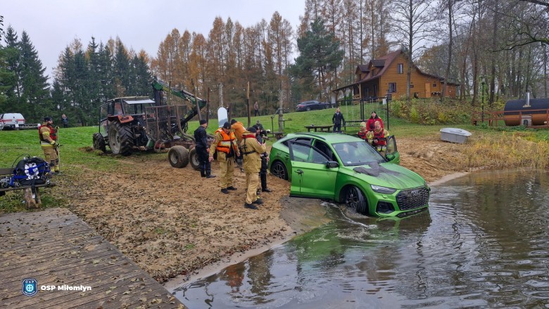 Przejażdżka Audi Q8 zakończona... wodowaniem. Opublikowano nagranie z wyławiania