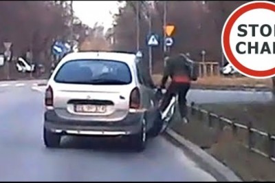 Celowo potrącił rowerzystę. Dopiero gdy policja zobaczyła to nagranie ukarała kierowcę.