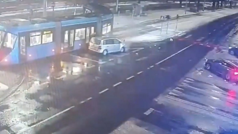 Policja opublikowała nagranie z dzisiejszego porwania i zderzenia z tramwajem we Wrocławiu