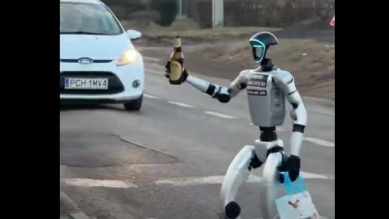 Wielu myślało, że to nagranie to AI. Okazuje się, że robota można spotkać na mieście