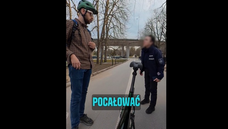 „Trochę myśleć trzeba” Policjantka wyszła z radiowozu i nawrzeszczała na rowerzystę