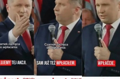 Czarnek namawiał do wpłat na Cancer Fighters, ale kod QR prowadził do zbiórki na PiS. Filmik szybko zniknął